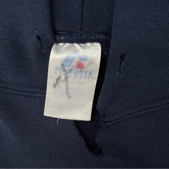 bozeman blitzz fc hoodie vintage 90s russell faded pullover fleece faded navy - Picture 11 of 12